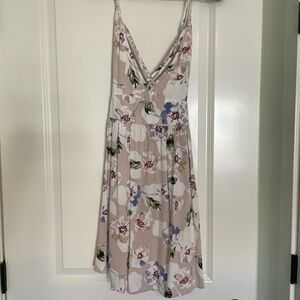 O'Neill Tan and White Floral Sleeveless Sundress